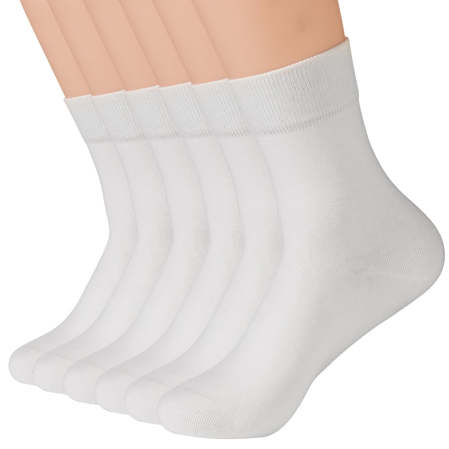 Womens Socks for Women Crew Long Cotton Boot Socks White Socks Women White Ankle Socks Woman White Socks (ND010-bai-M)