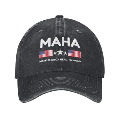 Atmostcards MAHA Trump Trucker Hat - Adjustable Make America Healthy Again Hats Trump 2024 Hats for Men Women - Funny Cotton Trump Baseball Cap Hats Dad Hat Black