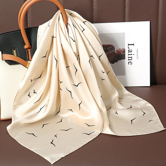 Luxury Silk Satin Scarves for Women - 70x70 cm Square