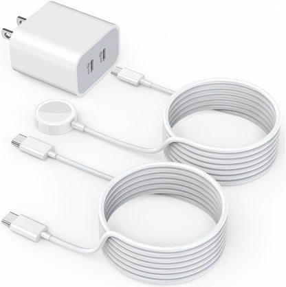 Super Fast Charger for Apple Watch & iPhone 16[Apple MFi Certified]Fast Dual USB C Charger Plug with 6FT USB-C to C/iWatch Portable Fast Charging Cable for Apple Watch 10/9/Ultra/8/7/SE/6/5iPhone 15