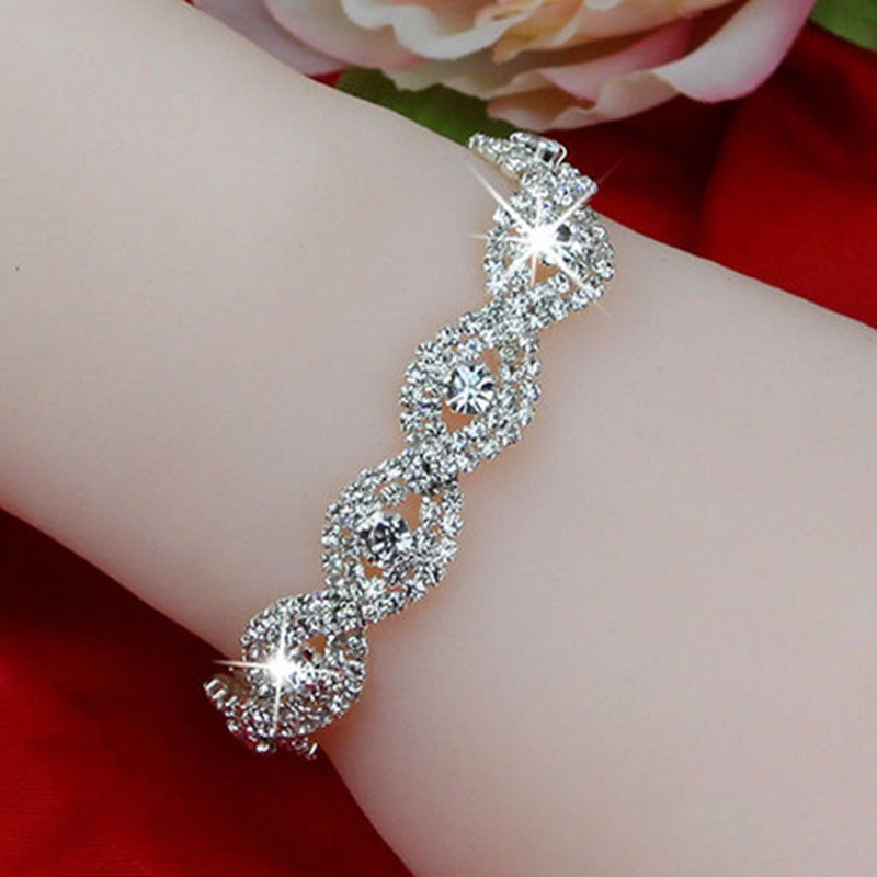 Crystal Bracelet with Sparkling Diamonds