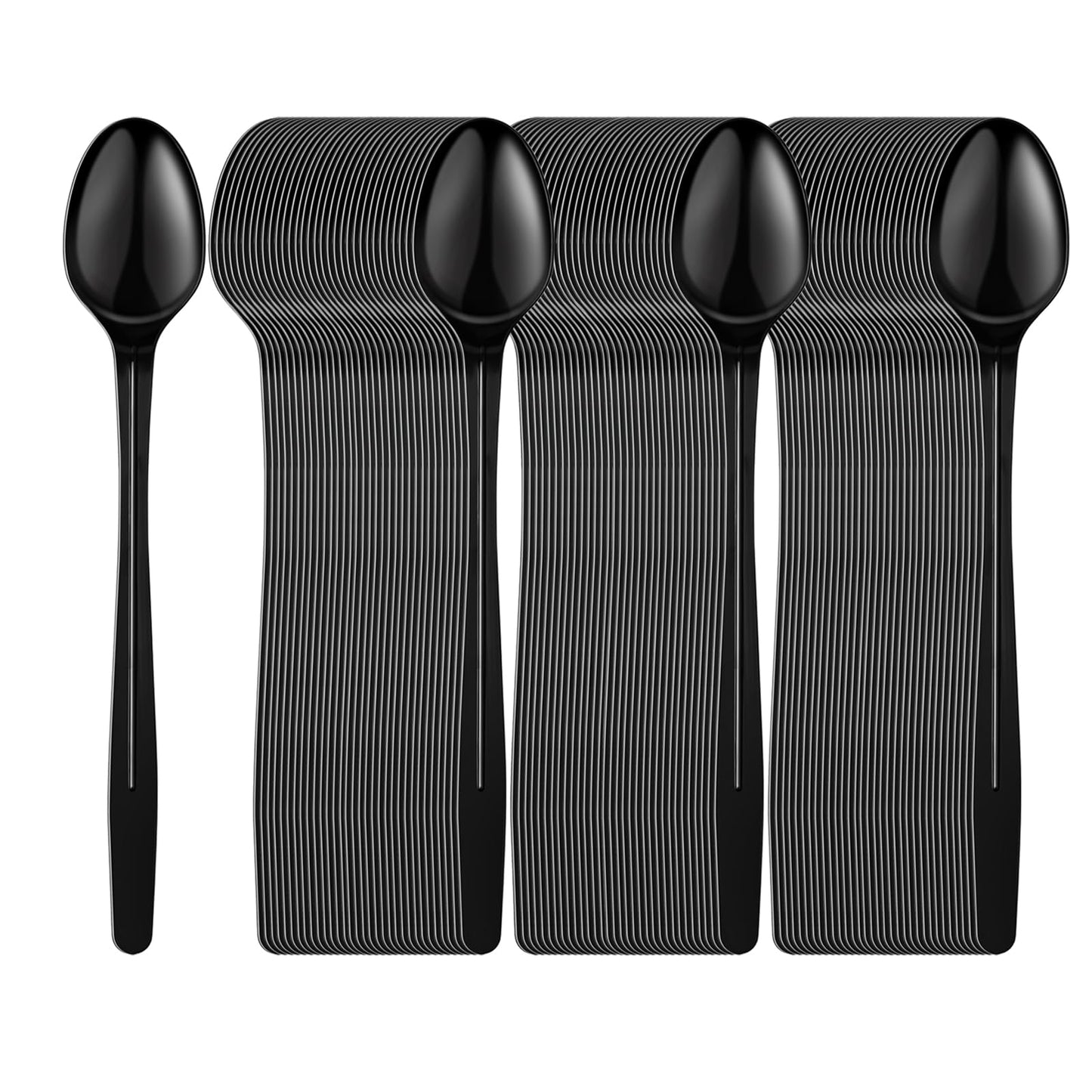 HMDZMR Plastic Spoons 9" Long Handle Spoon Sturdy Ice Cream Spoons Disposable Spoons for Cocktail Stirring Dessert Milkshakes Ice Cream (96 Pack)