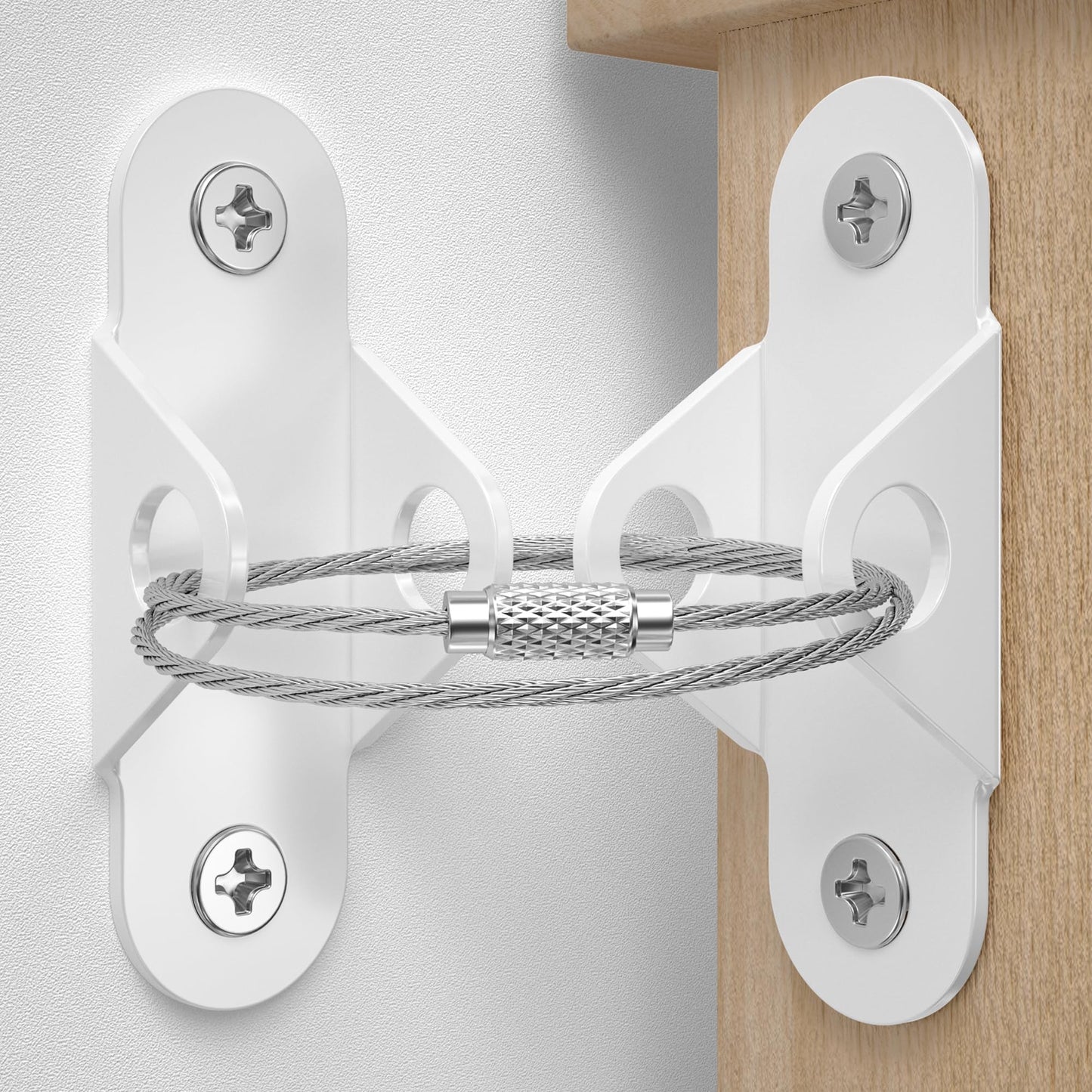 EastLink Furniture Anchors for Baby Proofing (10 Pack) Anti Tip Furniture Anchors Earthquake Straps Keep Baby and Pet Safety 400 LBS High Tensile Capacity Metal Furniture Straps Wall Anchors White