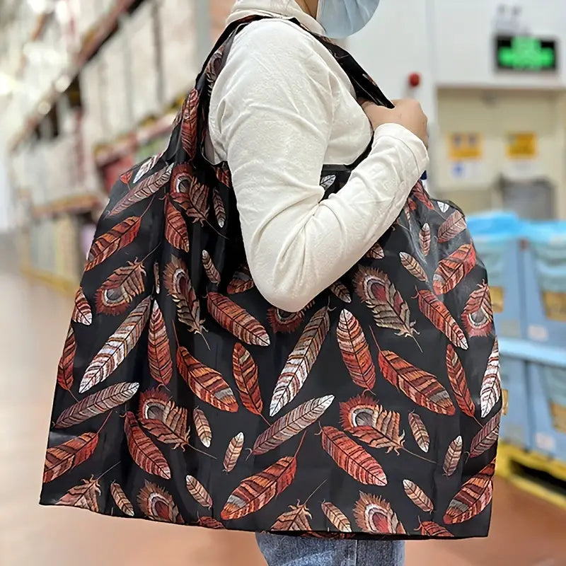 Reusable Cartoon Grocery Tote Bags - Large Capacity (1pc)