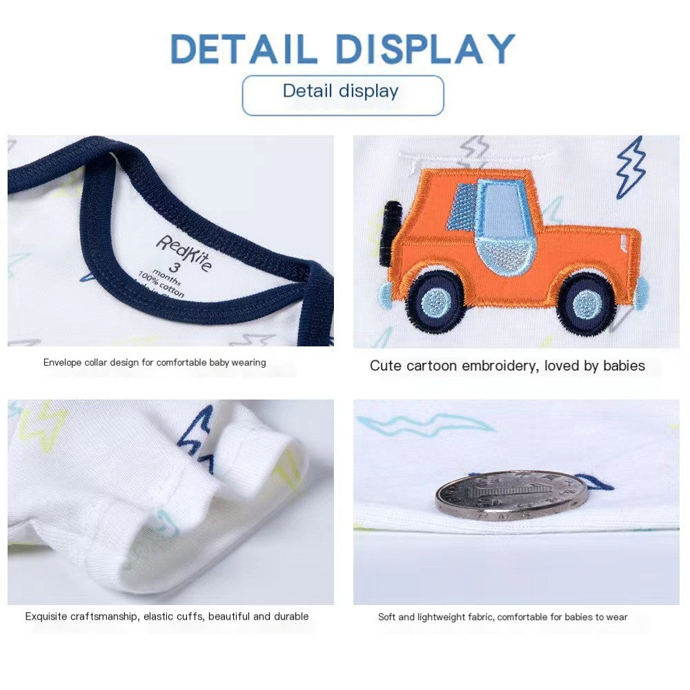 Baby Envelope Neck Short Sleeve T-Shirt & Pants Set