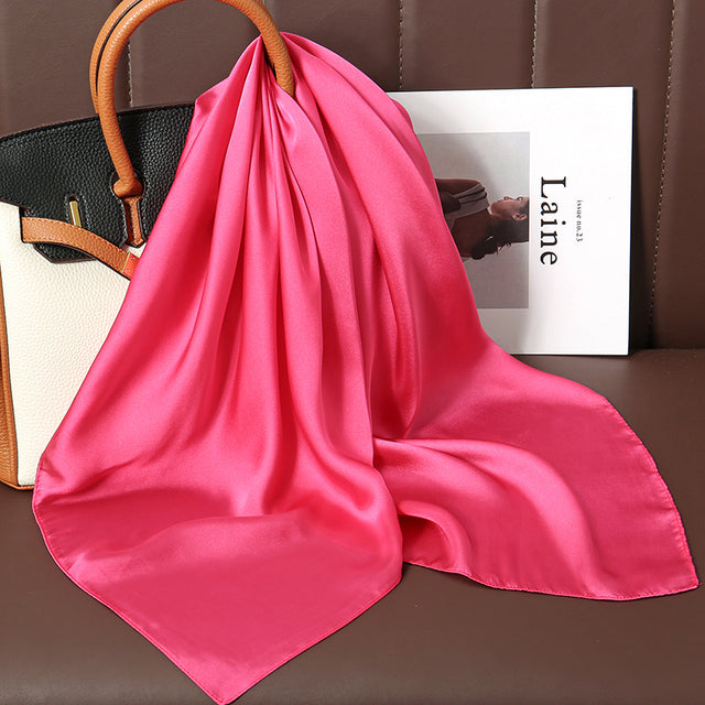 Luxury Silk Satin Scarves for Women - 70x70 cm Square
