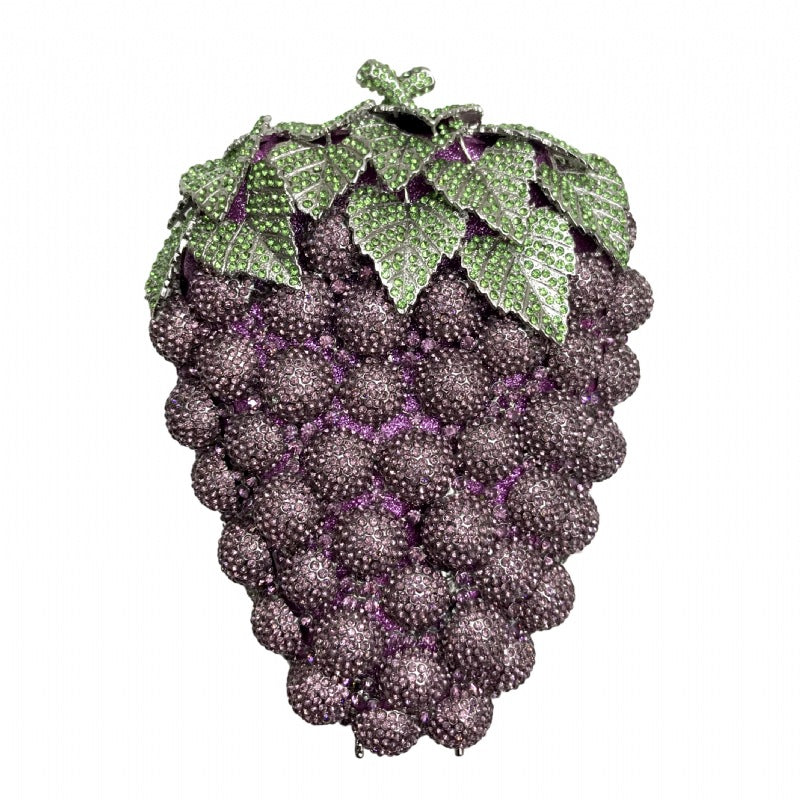 Grape Studded Diamond Evening Bag with Diamonds