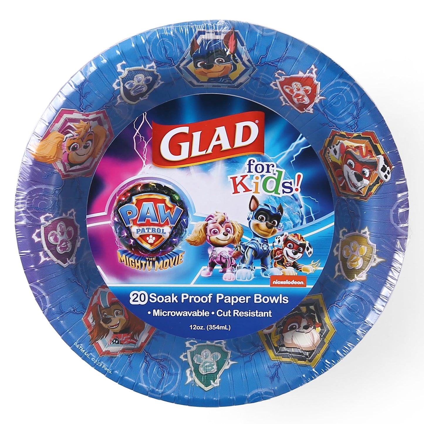 Glad for Kids PAW Patrol 12oz Paper Bowls | Paper Bowls Kids Bowls | Kid-Friendly Paper Bowls for Everyday Use 12oz Disposable Bowls for Kids 20 Ct with PAW Patrol Characters