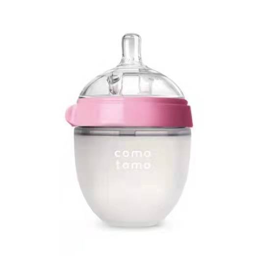 BPA-Free Silicone Baby Bottles (Green/Pink Pack)