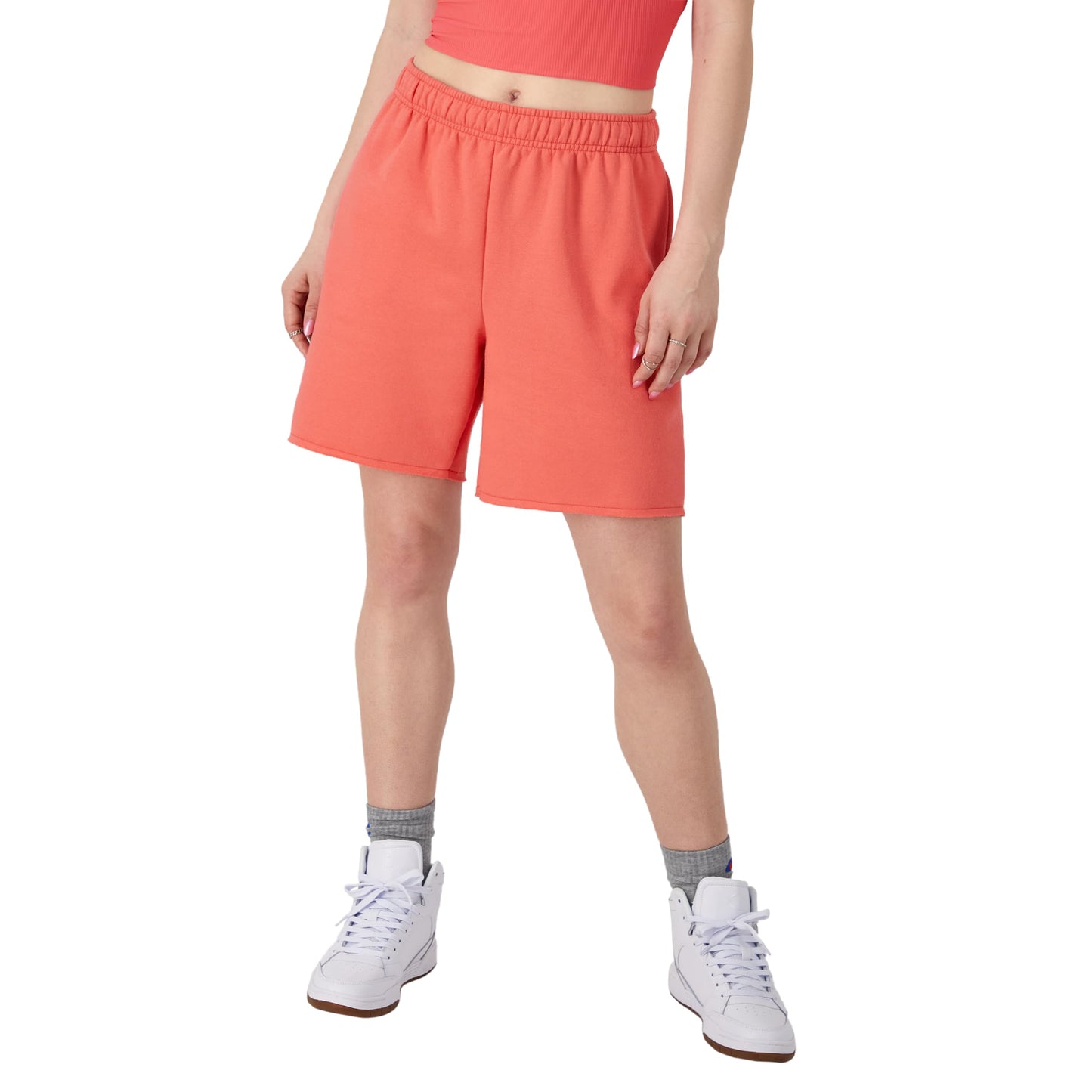 Champion Womens Shorts Powerblend Fleece Shorts Comfortable Shorts for Women 6.5"