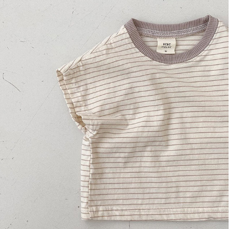 Korean Style Baby Casual Striped Short-Sleeve T-Shirt