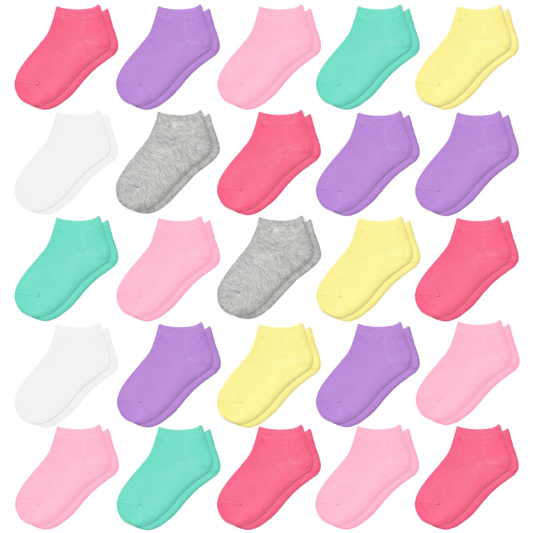 SPTRAMLE 25 Pairs Toddler Socks Girls Socks Kids Socks Girls Ankle Socks Soft Low Cut Socks for Girls Kids Aged 1-2