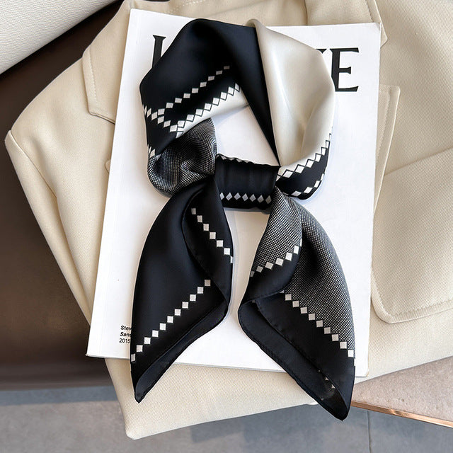 Luxury Silk Satin Scarves for Women - 70x70 cm Square
