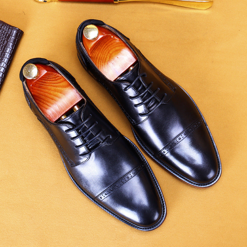 Men's Leather Business Shoes - British Style