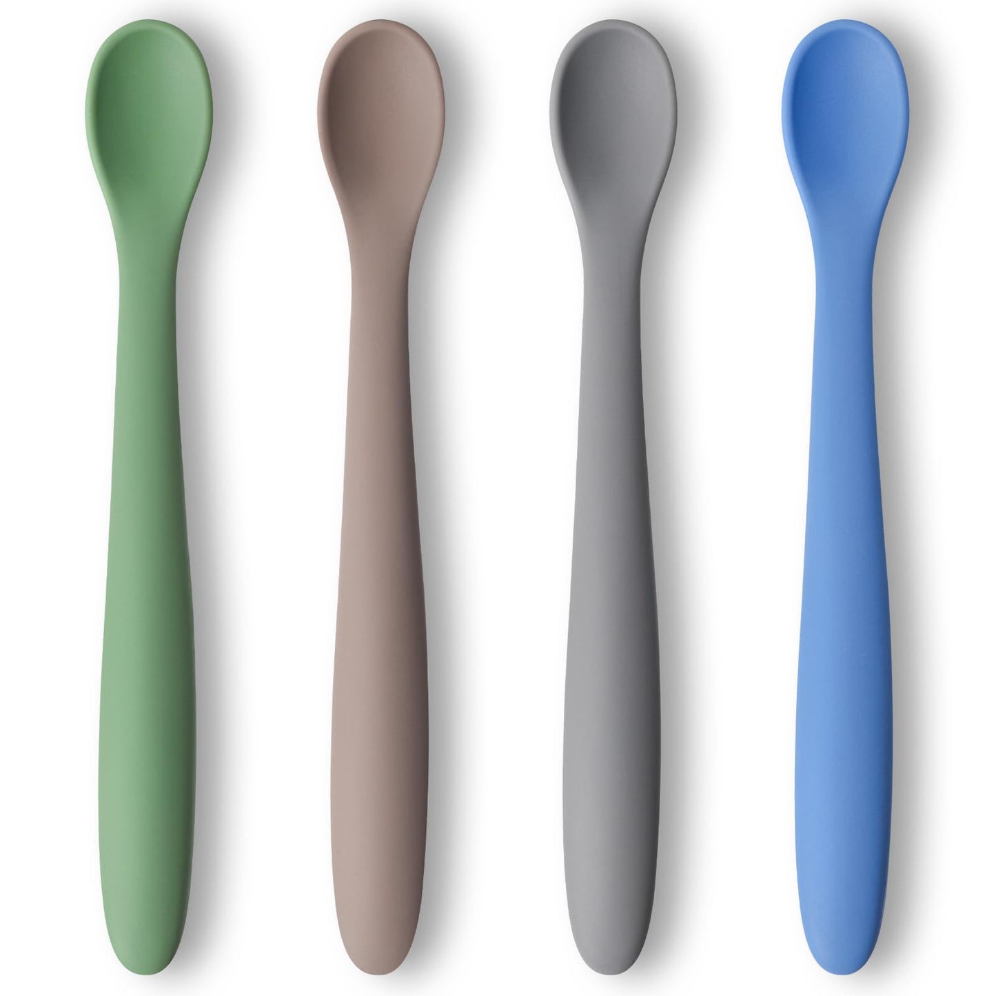HAKSEN 4PCS Silicone Feeding Spoons Baby Spoons Training Spoons Silicone Baby Utensils Infant Spoons for First Stage Baby and Parents