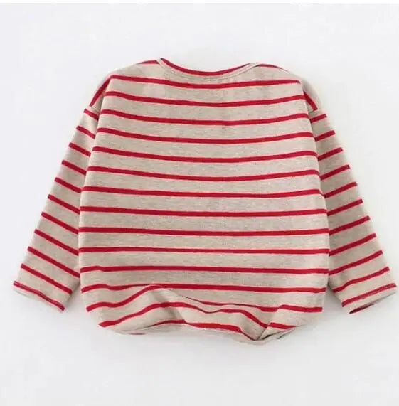 Cotton Long Sleeve Striped T-Shirts for Girls