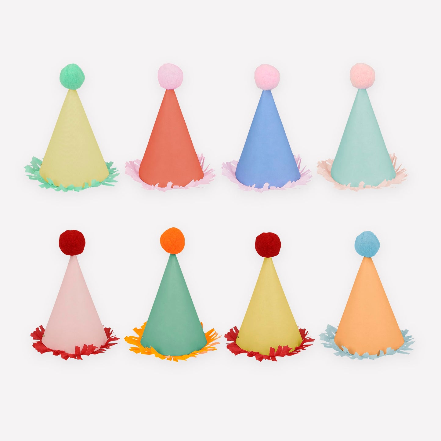 Meri Meri Mini Birthday Hats Pack of 8 Bright and Colorful Kids Mini Party Hats Cone Party Hats Birthday Hats for Kids