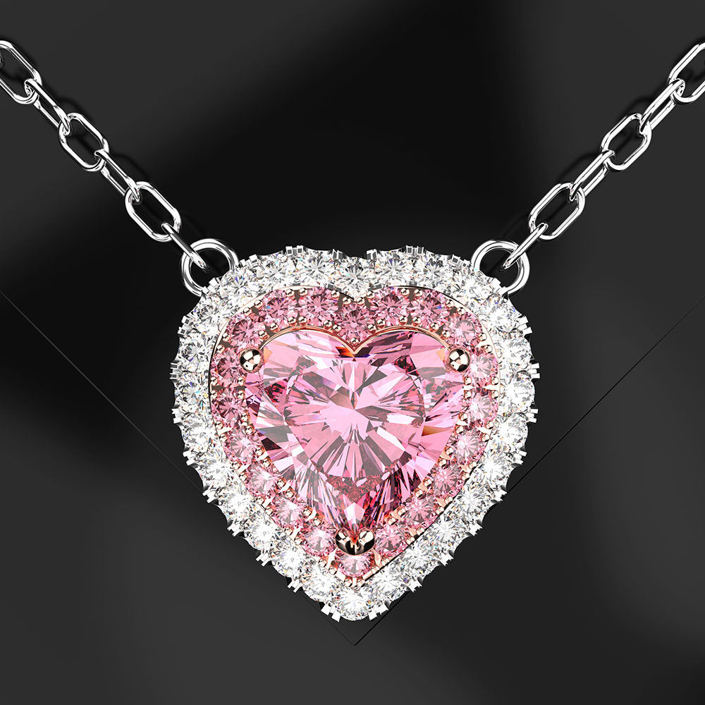Fashion Minimalist Heart-Shaped Necklace with Diamonds