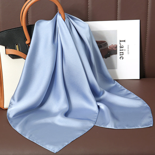 Luxury Silk Satin Scarves for Women - 70x70 cm Square