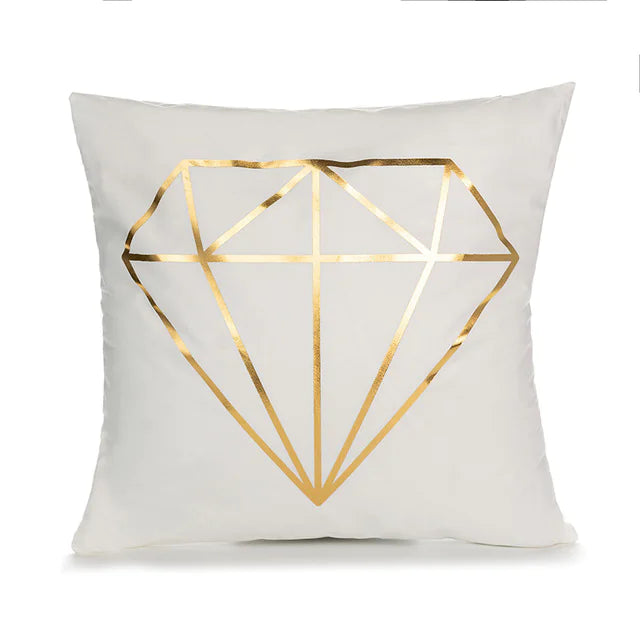 Elegant White and Gold Decorative Pillow Covers