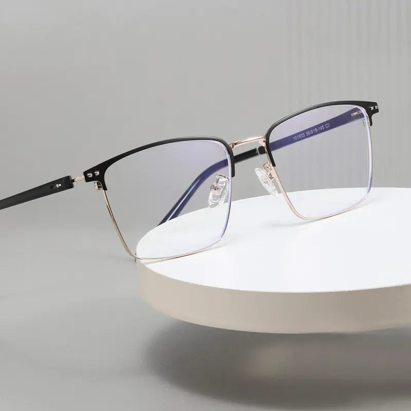 Anti-Blue Light Titanium Semi-Rimless Glasses for Men
