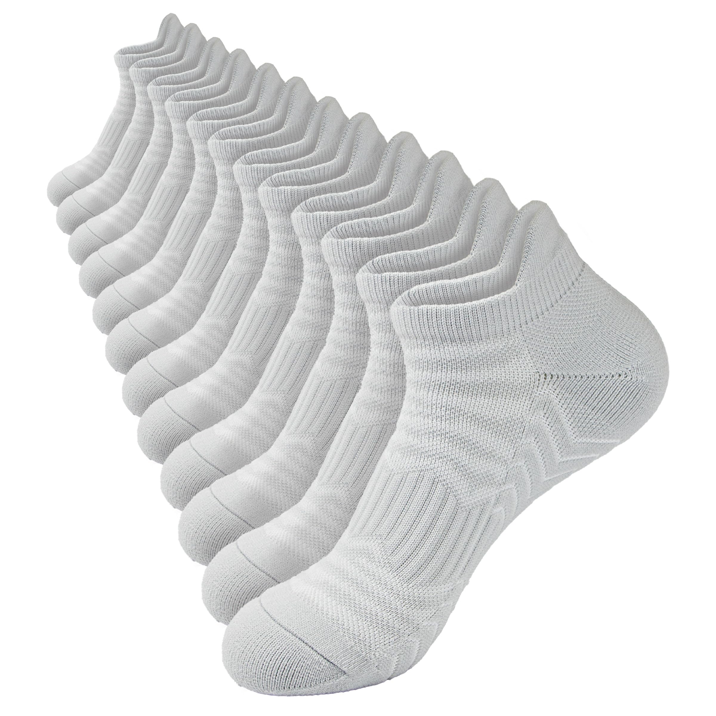 PCOIUYI 6 pairs thick ankle socks for women cushion socks women Ankle Athletic Running Socks ankle socks (5-9 GREY)