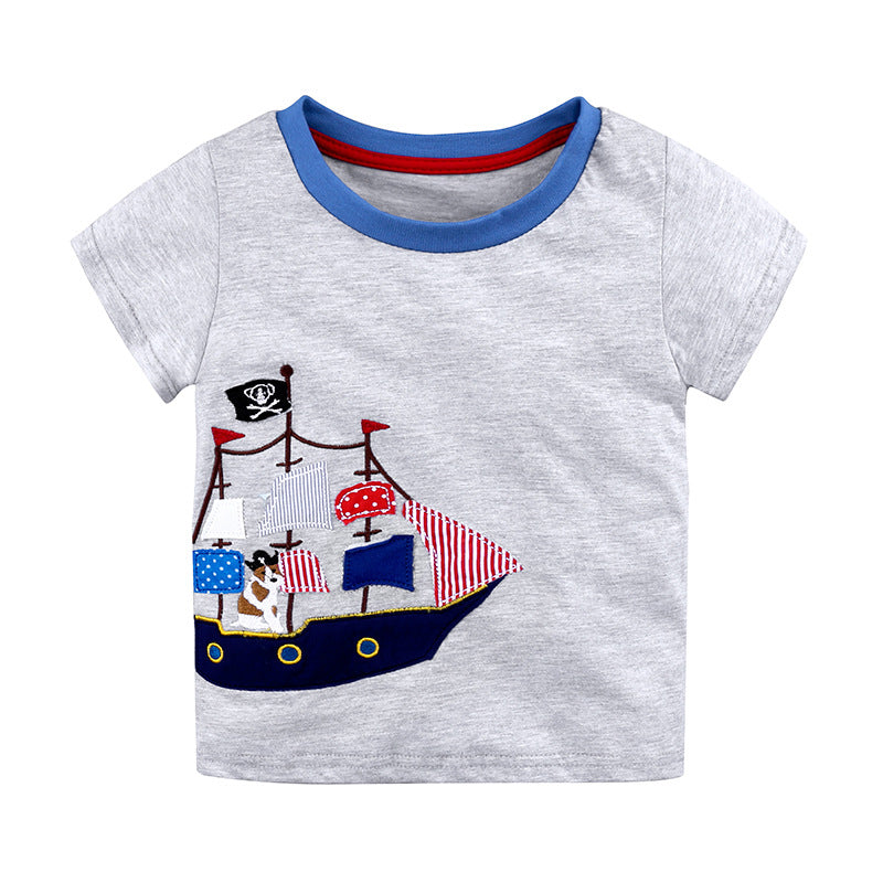"Knitted Cotton Baby Short-Sleeved T-Shirt for All"