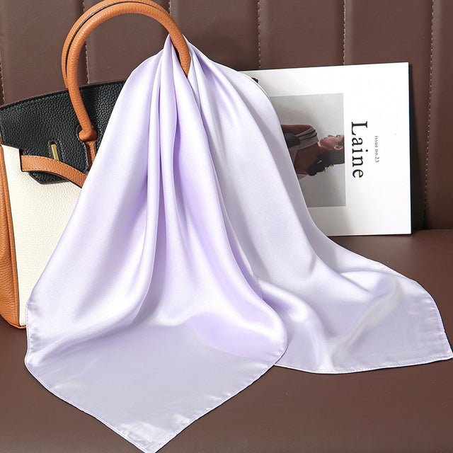 Luxury Silk Satin Scarves for Women - 70x70 cm Square