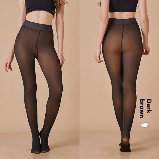 Sheer Fleece-Lined Leggings