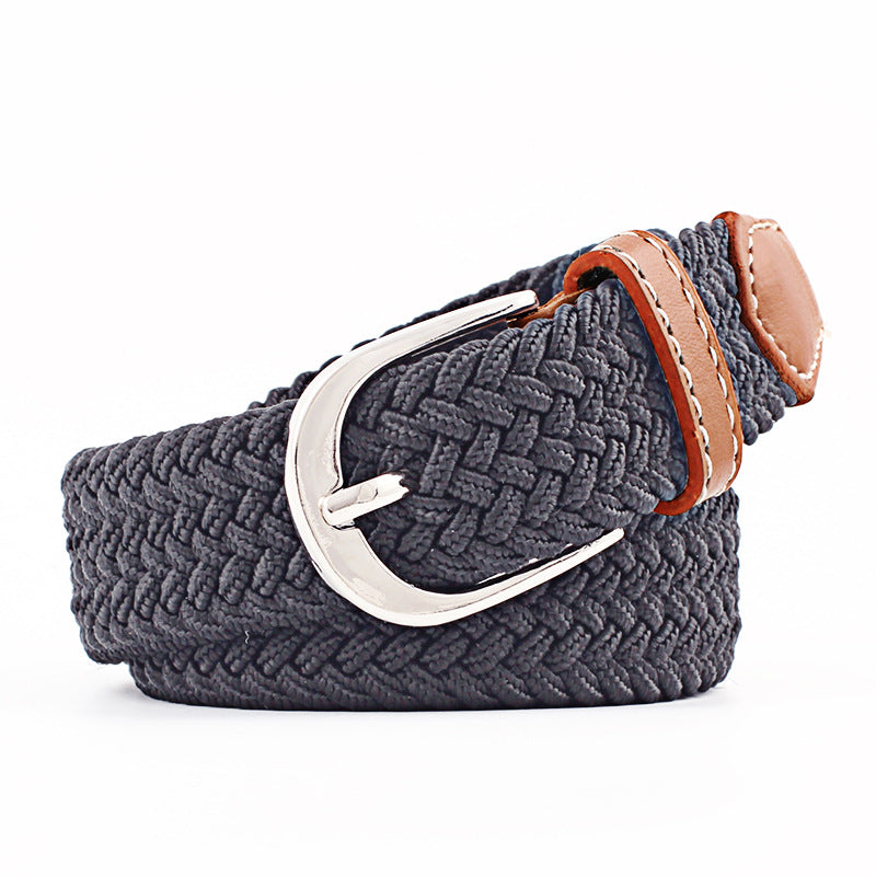 Unisex Canvas Belt - Elastic Woven Waist Belt for Students