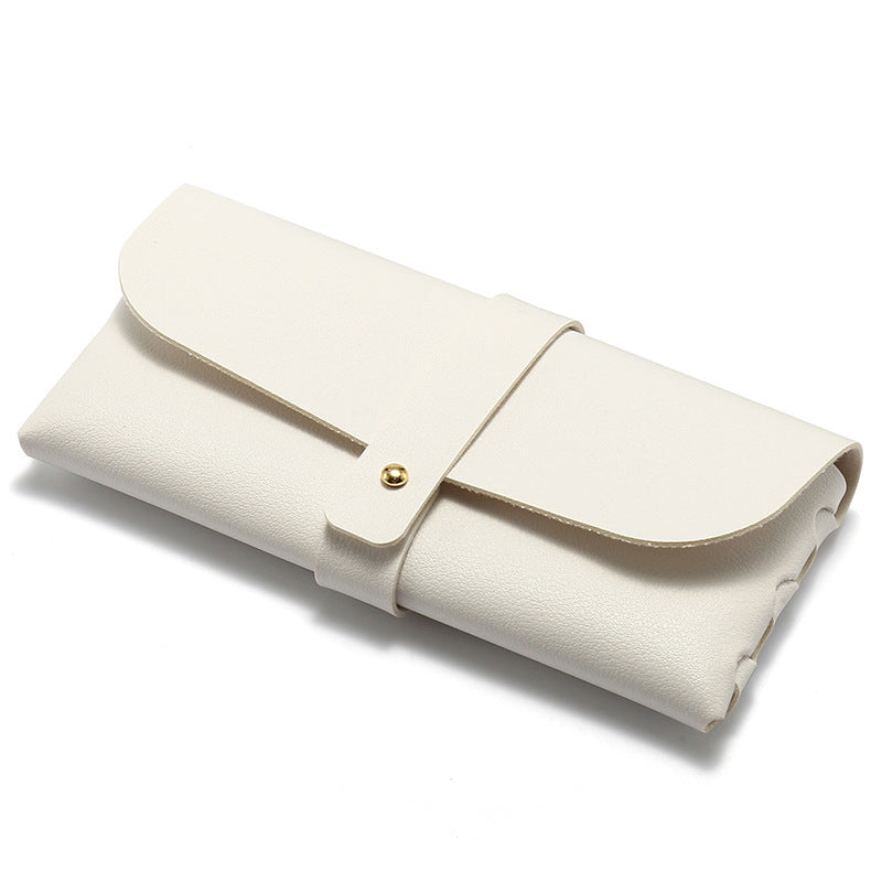 Portable Round Folding Eyeglasses Case with Magnetic Closure