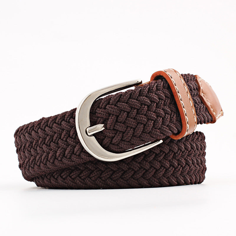 Unisex Canvas Belt - Elastic Woven Waist Belt for Students
