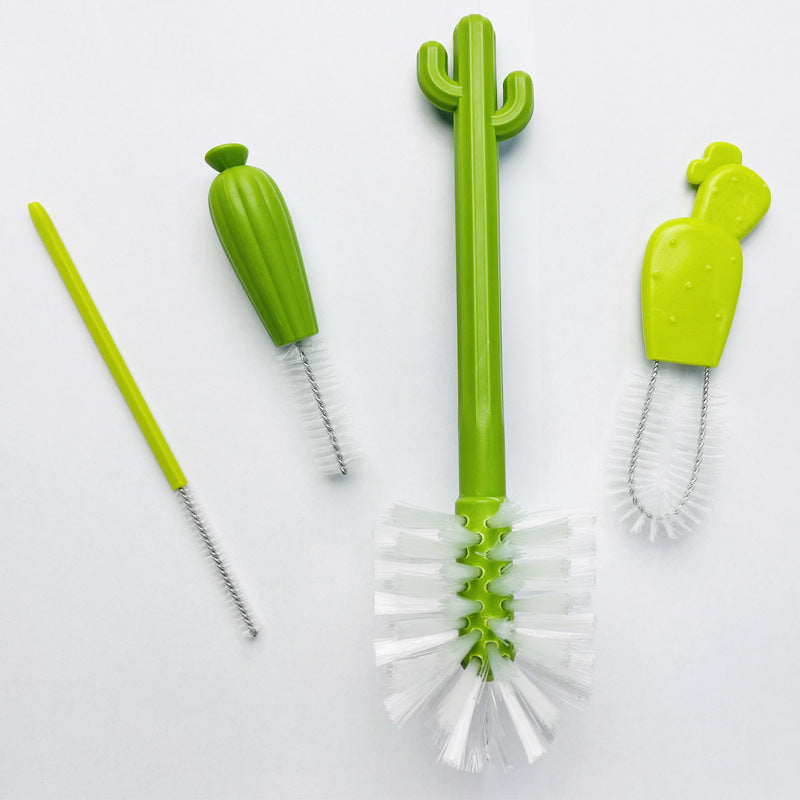 Multifunctional Cactus Cleaning Brush Set for Baby Bottles