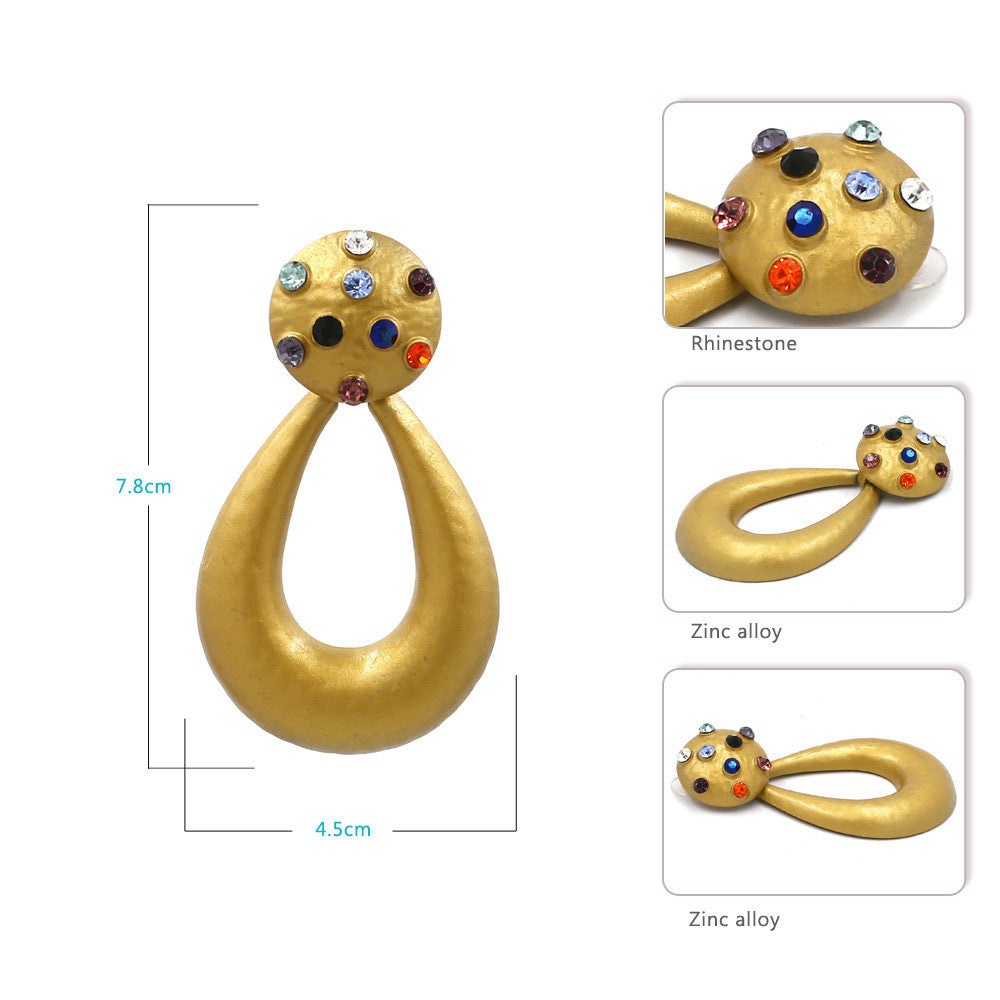 Fashionable Alloy Long Drop Earrings with Diamonds