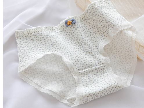 Floral Lace Hem Cotton Underwear
