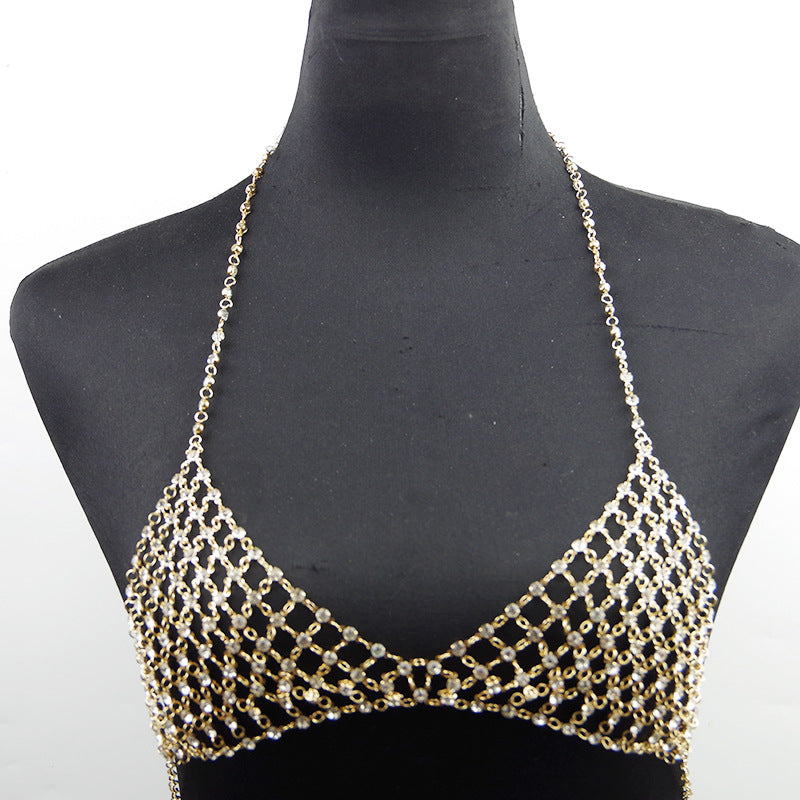 Body Chain with Artificial Diamonds for Nightclubs