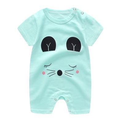 Cute Cartoon Printed Short Sleeve Baby Bodysuits
