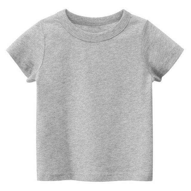 Solid Color Cotton T-Shirts for Kids and Toddlers