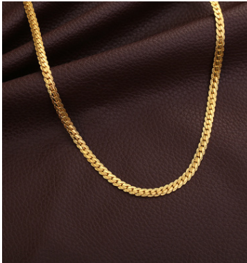 Personalized Men's 5MM Side 18K Gold Necklace