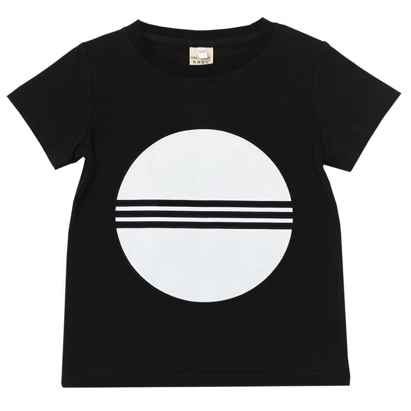 Black and White Short-Sleeve T-Shirts for Kids