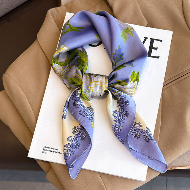 Luxury Silk Satin Scarves for Women - 70x70 cm Square