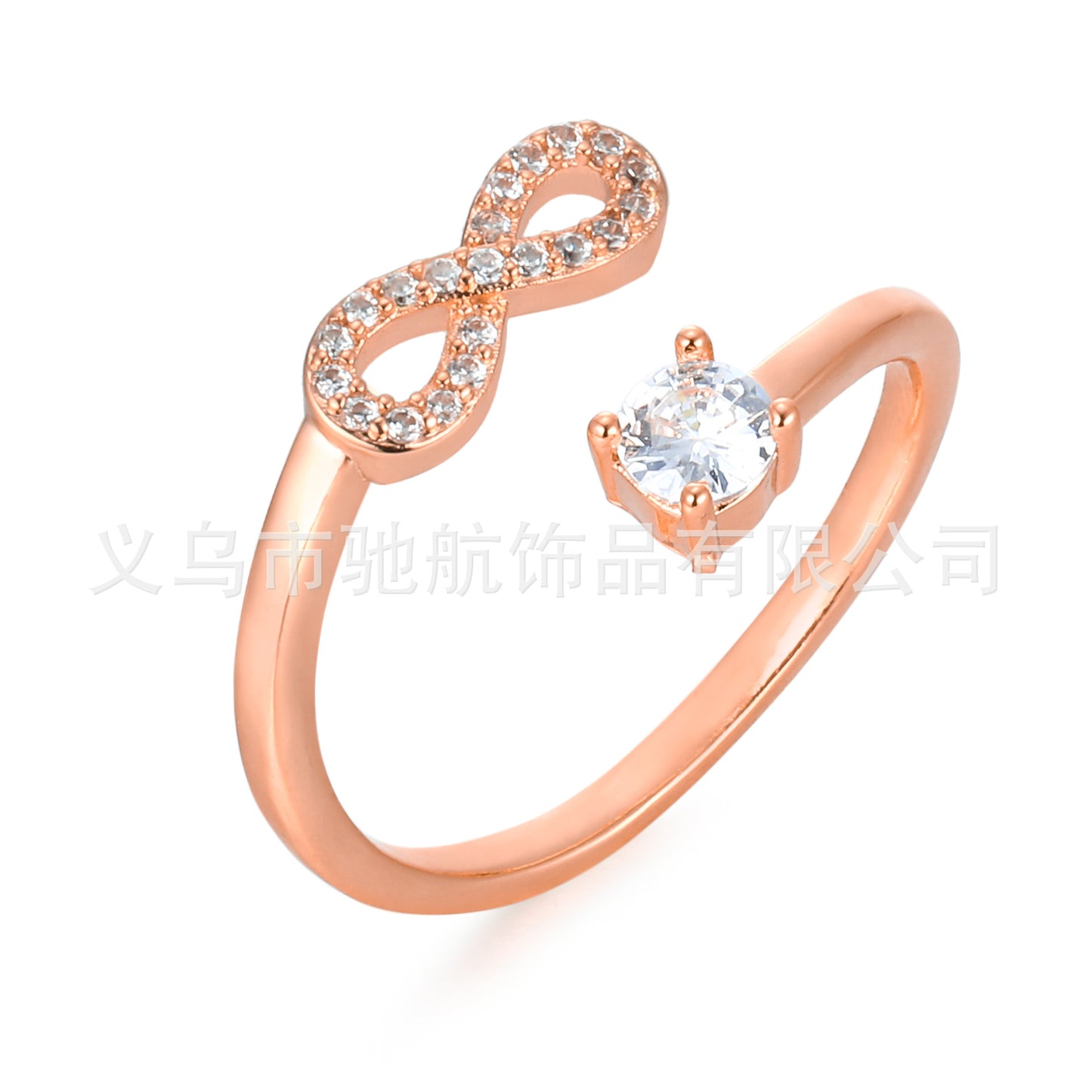 Fashionable Zircon Letter Ring with Diamonds