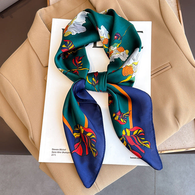 Luxury Silk Satin Scarves for Women - 70x70 cm Square