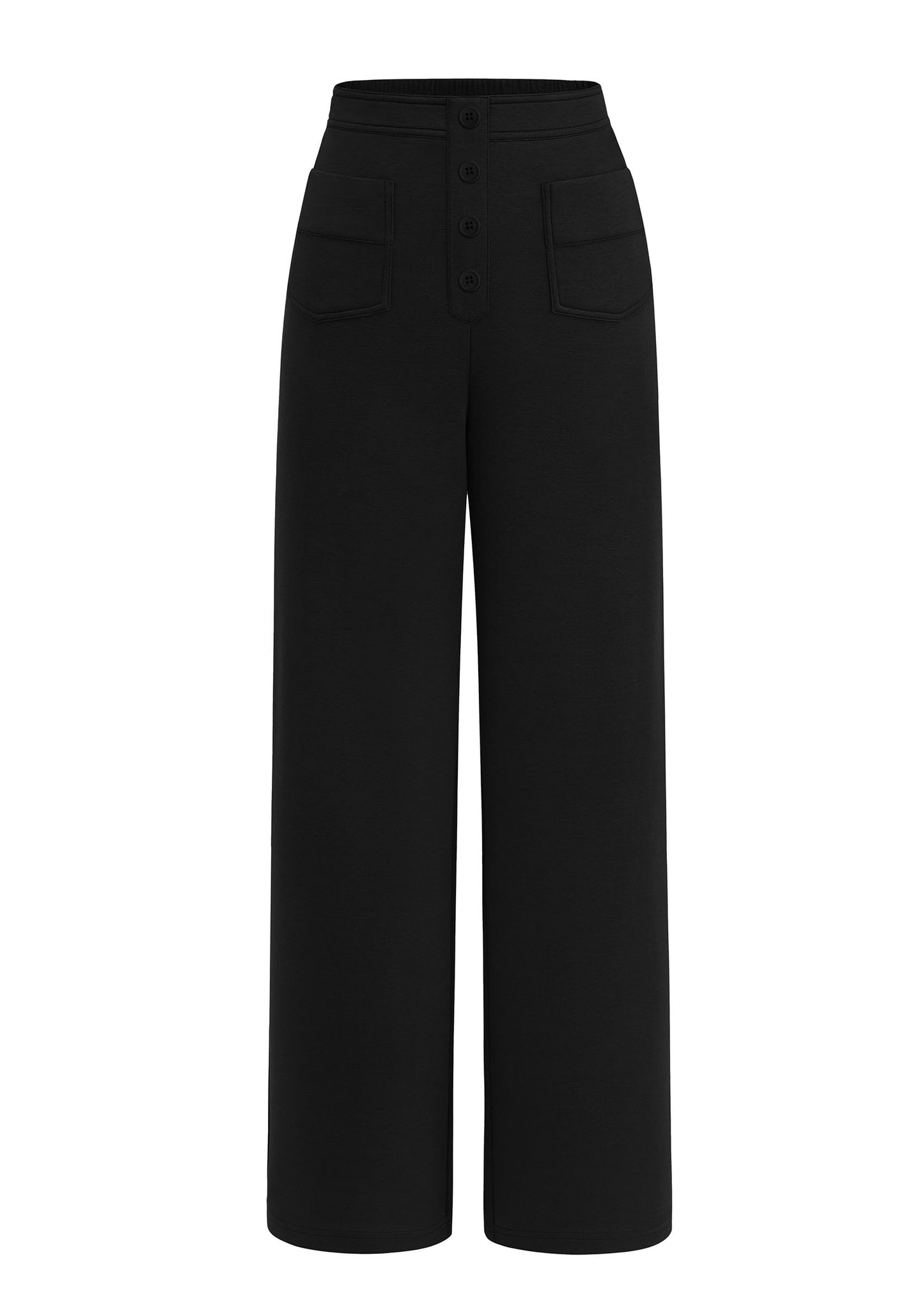 PRETTYGARDEN Womens Dressy Casual Dress Pants Straight Leg High Elastic Waisted Stretch Trouser Slacks (BlackX-Large)