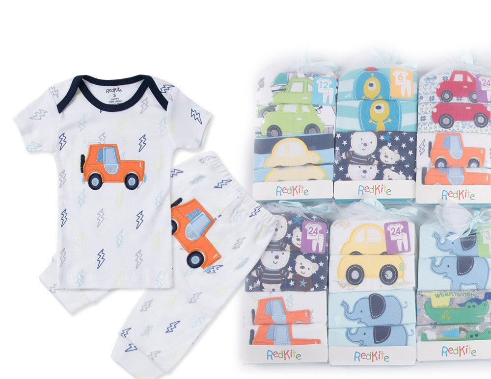Baby Envelope Neck Short Sleeve T-Shirt & Pants Set