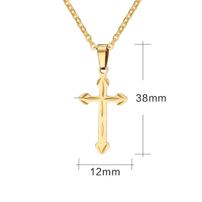 Titanium Steel Men's Cross Pendant Necklace