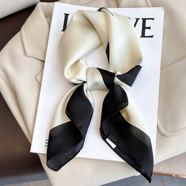 Luxury Silk Satin Scarves for Women - 70x70 cm Square