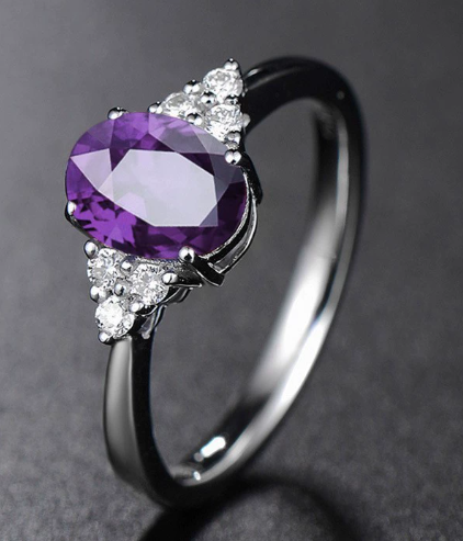 Amethyst Adjustable Ring Jewelry