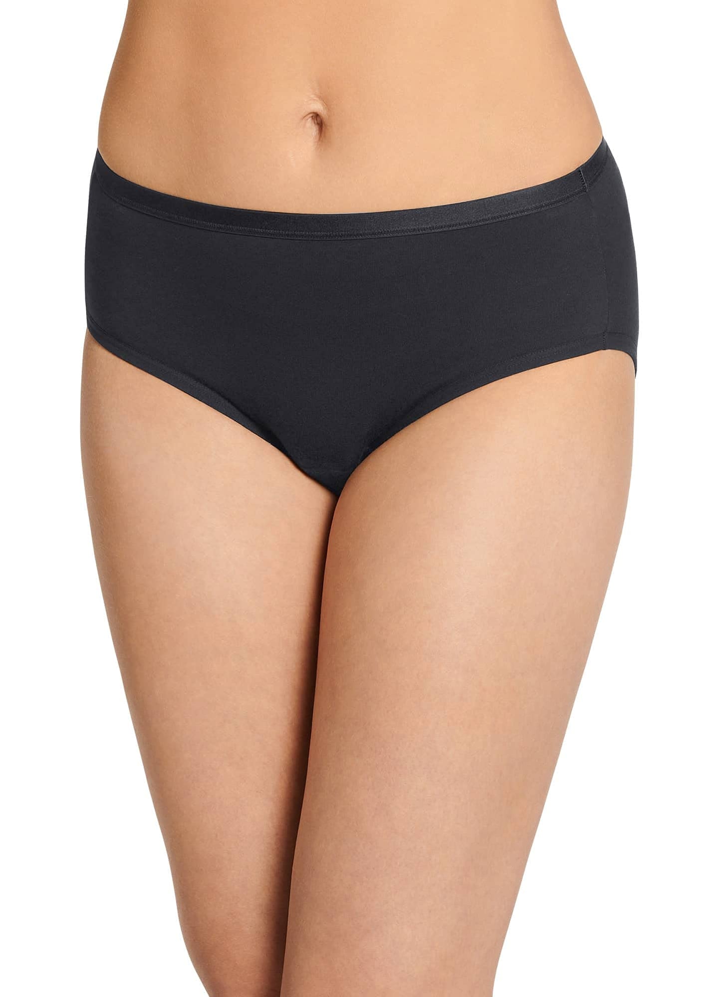 Jockey Underwear Women Hipster - Worry Free Cotton Stretch Moderate Absorbency Period Underwear for Women Black Large