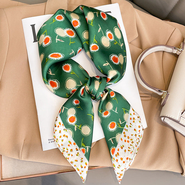 Luxury Silk Satin Scarves for Women - 70x70 cm Square